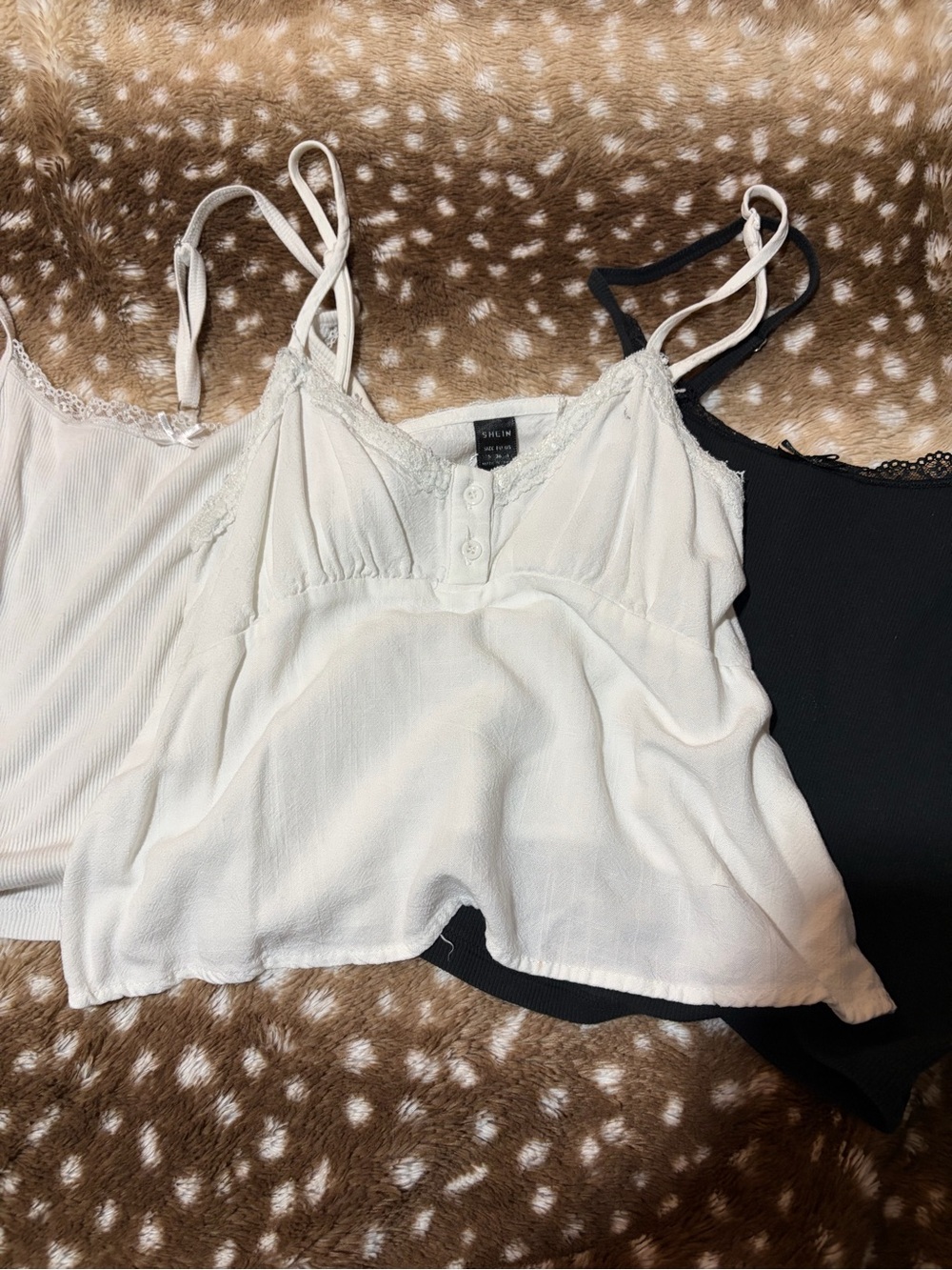 Hollister White Lace-Trim Cami